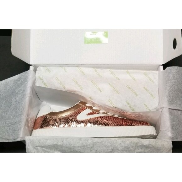 TRETORN CAMDEN SEQUIN WHITE / DARK PINK CHILD SIZE 5 NEW IN BOX LE-03 A-R - Picture 11 of 12